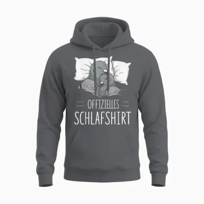 Offizielles Schlafshirt Taube Vogel Pyjama Schlafanzug Unisex Hoodie - Charcoal