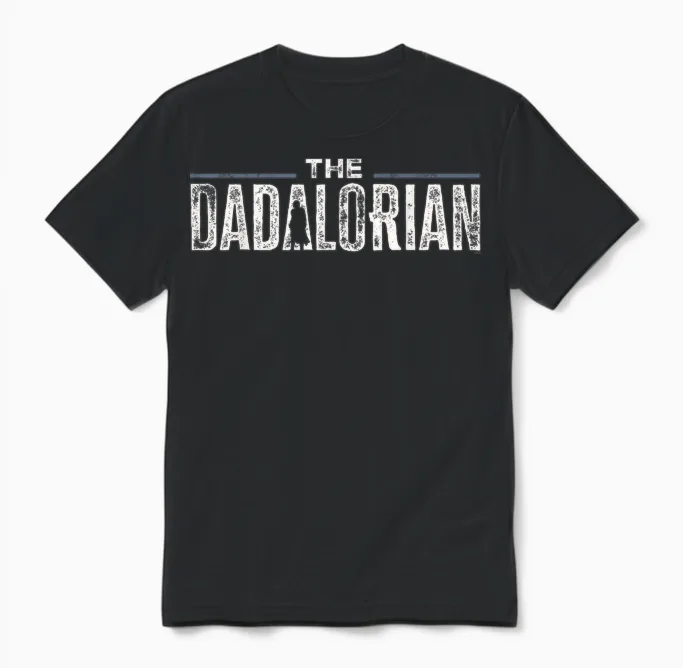 Star Wars the Mandalorian the Dadalorian Weathered Logo Unisex T-Shirt in Black