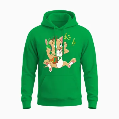 Funny Cat Desing Unisex Hoodie - Irish Green
