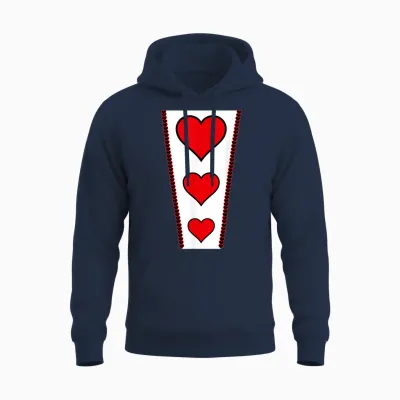 Costume D'halloween Reine De Cœur D'alice Au Pays Des Merveilles Unisex Hoodie - Navy