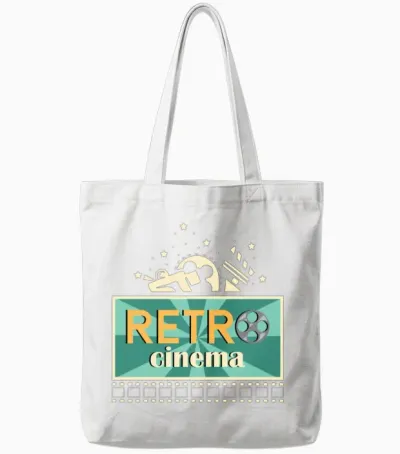 Retro Cinema Cinephile Gift Tote Bags - White