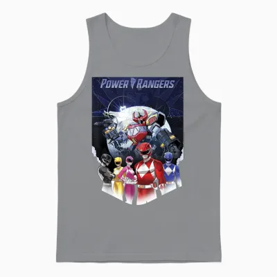 Power Rangers Fade Portrait Megazord Poster T-Shirt, Black, S Unisex Tank Top - Sport Grey