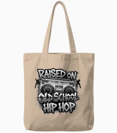 Hiphop Gift Rapper Boys Music Freestyle Beatbox T-Shirt, Black Tote Bags - Natural