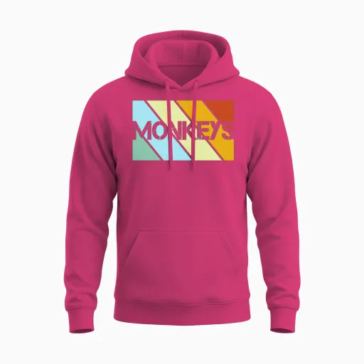Monkey Retro Unisex Hoodie in Heliconia