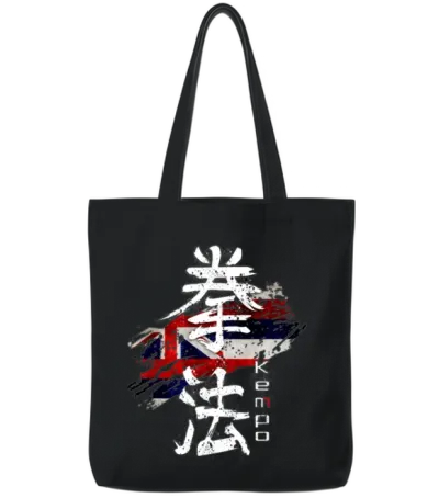 Hawaiian Kempo Tote Bags - Black