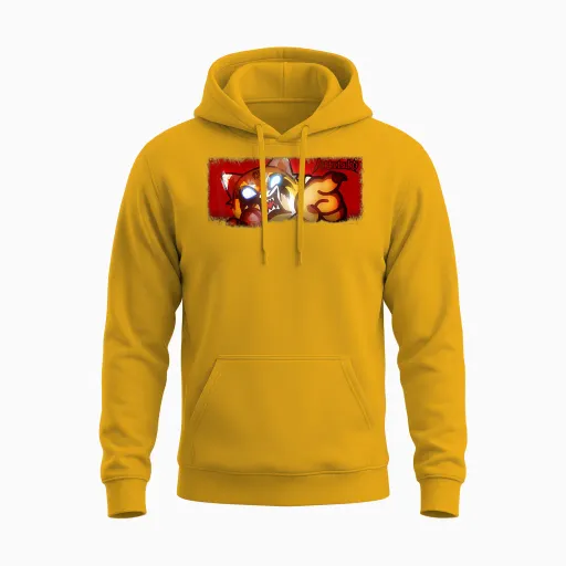 Aggretsuko Ultimate Rage Unisex Hoodie in Gold