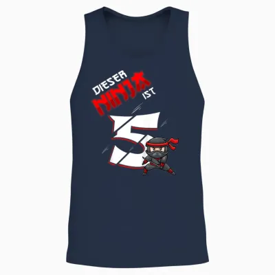 Fünfter Geburtstag Junge 5 Jahre Alt Fünfjähriger Ninja Unisex Tank Top - Navy