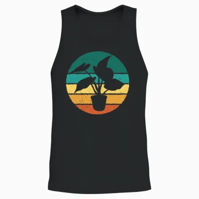 Retro Indoor Plant Unisex Tank Top - Black