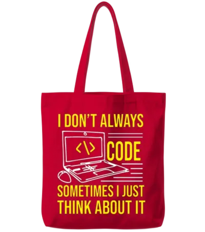 Funny Coding Coder Tote Bags - Red