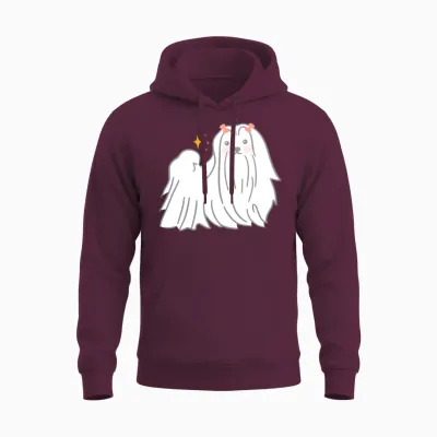Maltese Dog Unisex Hoodie - Maroon