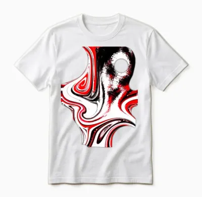 Octopus Woman Dark Red Black White Unisex T-Shirt - White