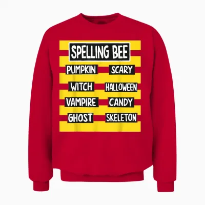 Funny Pun Halloween Costume for Teachers Spelling Bee Unisex Sweatshirt - Red