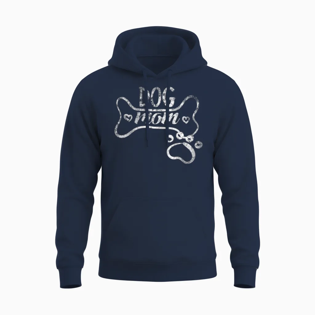 Dog Mom Funny Dog Unisex Hoodie in Navy