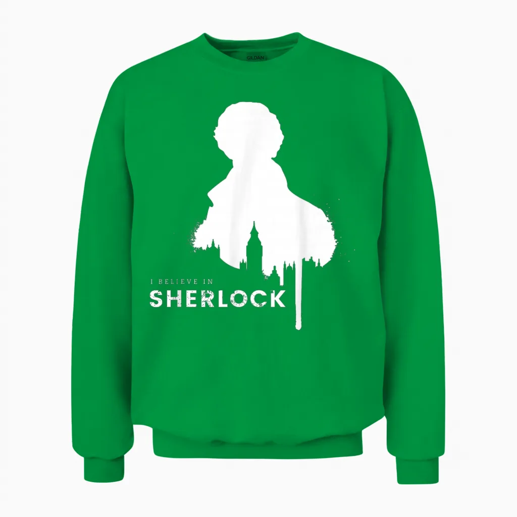 Ich Glaube an Sherlock Unisex Sweatshirt in Irish Green