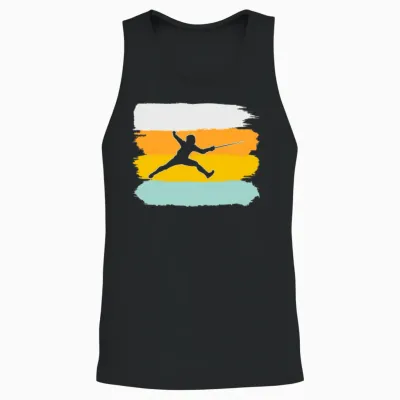 Fencing Retro Unisex Tank Top - Black