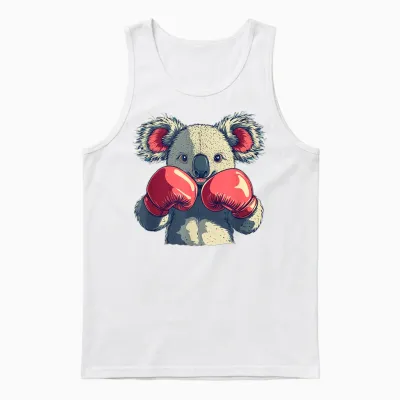 Koala Bear Warrior Avec Gants De Boxe Pour Garçons Et Filles Unisex Tank Top - White