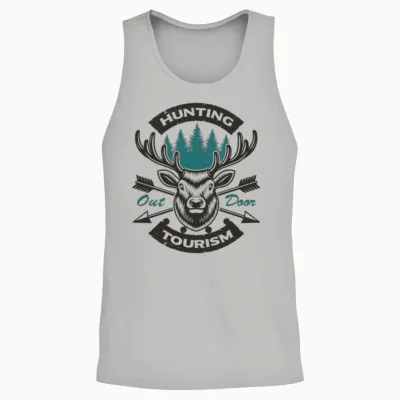 T-Shirt-Gift-Tee-'deer Hunting Out Door Tourism' Unisex Tank Top - Ash