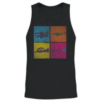 Retro Trumpets Vintage Trumpeter Unisex Tank Top - Black – 2