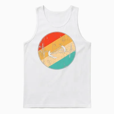 Kitesurfing Retro Heartbeat Unisex Tank Top - White