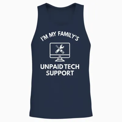 Family's Unpaid Tech It Support Funny Computer Engineer Unisex Tank Top - Navy