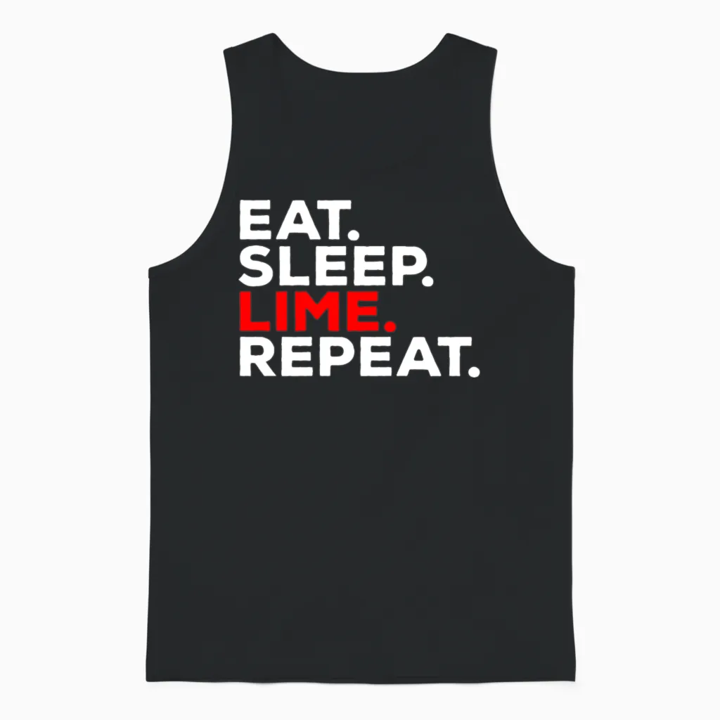Eat Sleep Lime Repeat - Trinidad and Tobago Unisex Tank Top in Black