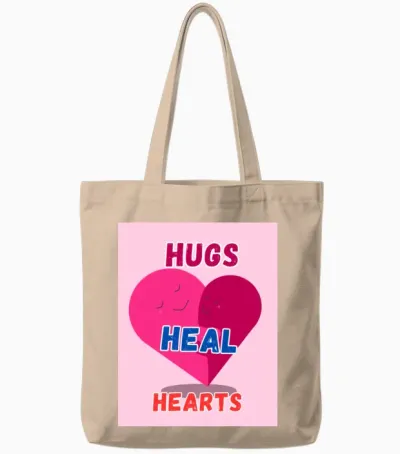 Hugs Tote Bags - Natural