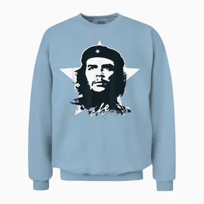 Che Guevara Shirt étoile Révolution Cuba Rebelle Icône Unisex Sweatshirt - Light Blue
