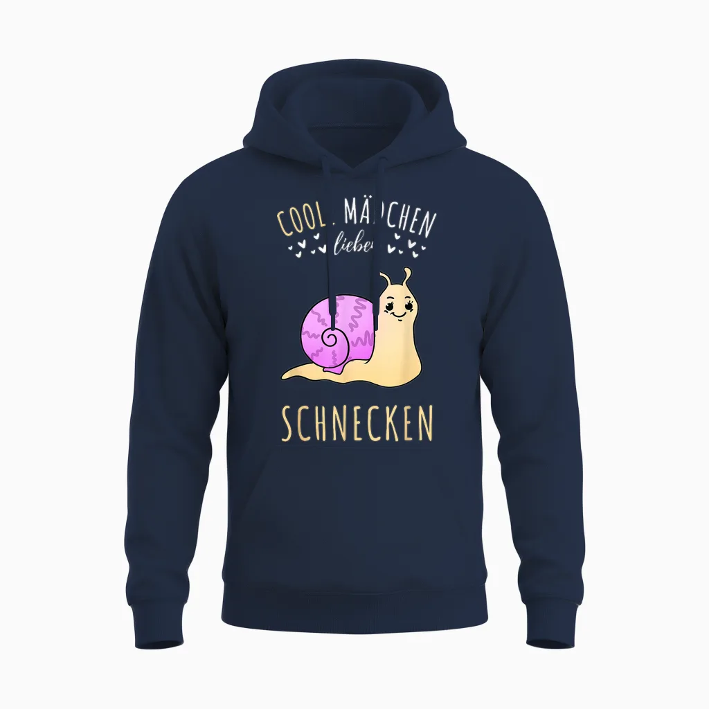 Coole Mädchen Lieben Schnecken Geschenk Unisex Hoodie in Navy