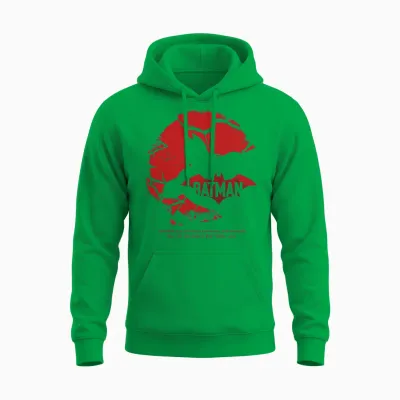 Batman with Broken Glass in Red Design Unisex Hoodie - Irish Green
