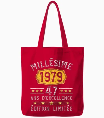 Millésime 1979 Cadeau 47 Ans Homme Anniversaire Humour Tote Bags - Red