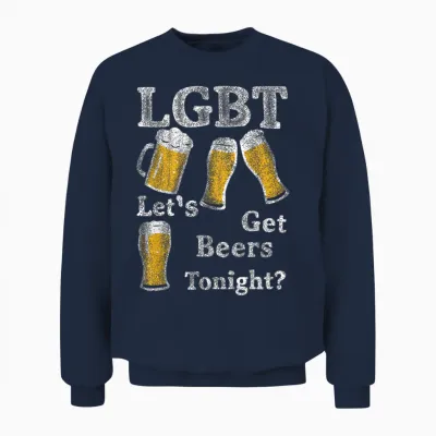 Lgbt Let's Get Beers Tonight Beer Funny Unisex Sweatshirt - Navy