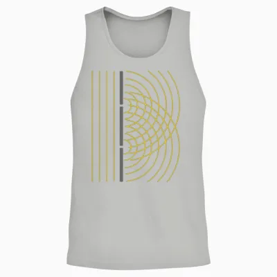Double Slit Light Wave Particle Unisex Tank Top - Ash