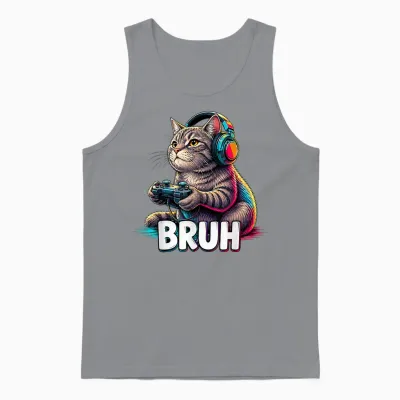 Bruh Cat Gamer Console De Jeu Humoristique Rétro Unisex Tank Top - Sport Grey