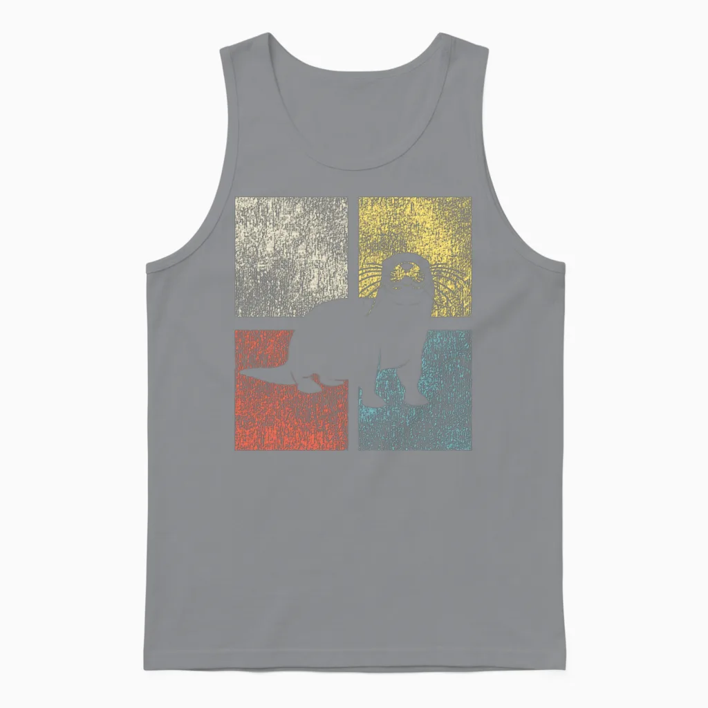 Otter Retro Vintage Unisex Tank Top - Sport Grey