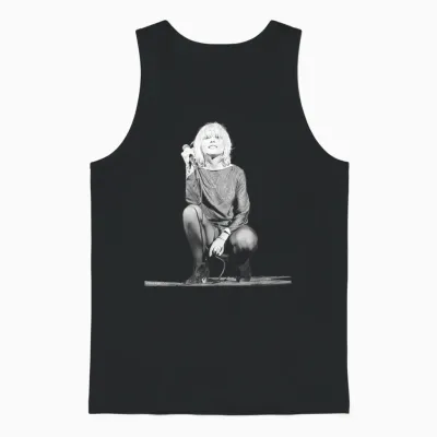 Debbie Harry Singer of Blondie on Stage by Virginia Turbett Unisex Tank Top - Black