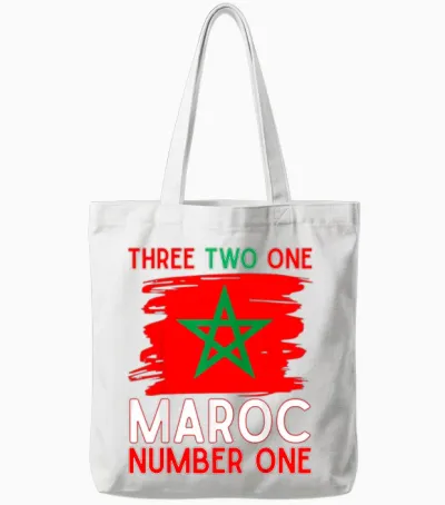 Drapeau Du Maroc Supporter De Football Marocain Pour Homme, Femme, Enfant Tote Bags - White