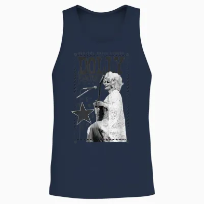 Dolly Parton Country Music Legend Unisex Tank Top - Navy