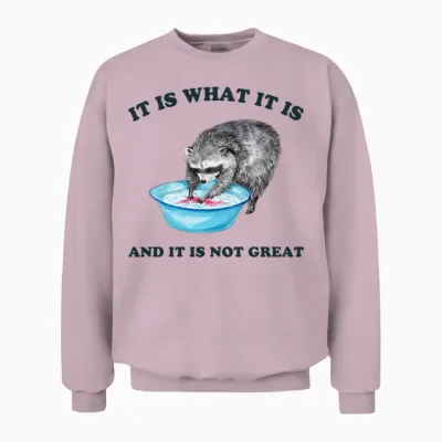 It Is What It Is Raccoon Funny Unisex Sweatshirt - Light Pink