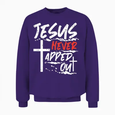 Wrestling Jesus Never Tapped Out Christian Unisex Sweatshirt - Purple