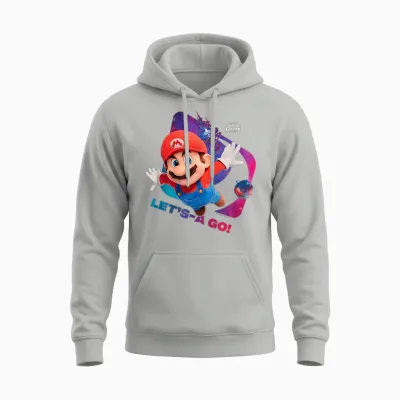 The Super Mario Galaxy Movie Let’s-A Go! Unisex Hoodie - Ash