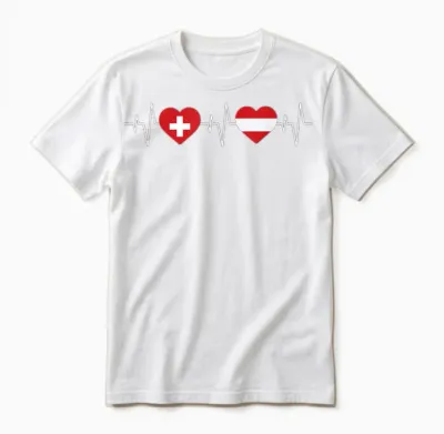 österreich Flagge Schweiz Flagge österreich Schweiz Unisex T-Shirt - White