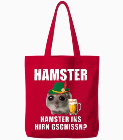 Hamster Ins Hirn Gschissn Tote Bags - Red