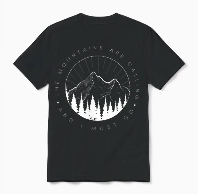 Berg T-Shirt Herren Berghemd Damen Klettern Berge Bergliebe Unisex T-Shirt in Black