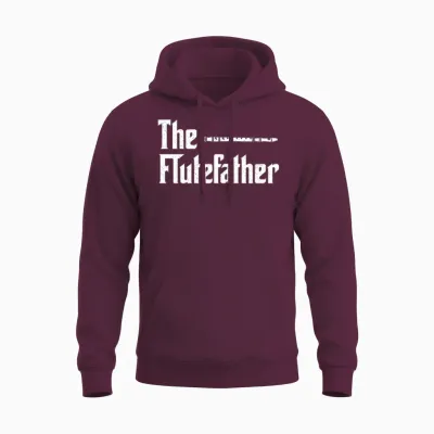 The Flutefather Flute Dad Music Marching Band Unisex Hoodie - Maroon