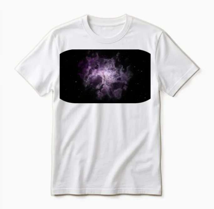 Unique Pink Nebula with Star Backround Unisex T-Shirt in White