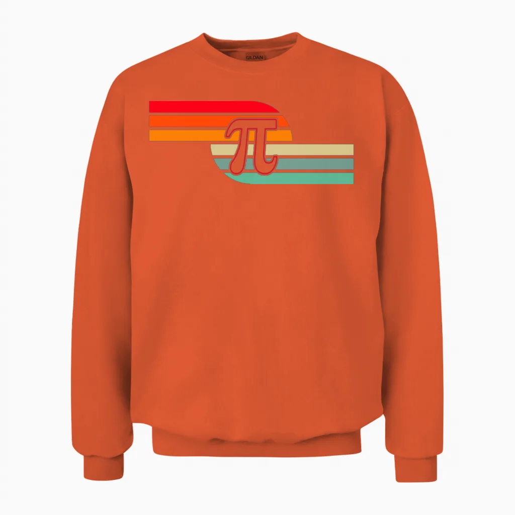 Retro Pi Symbol Unisex Sweatshirt in Orange