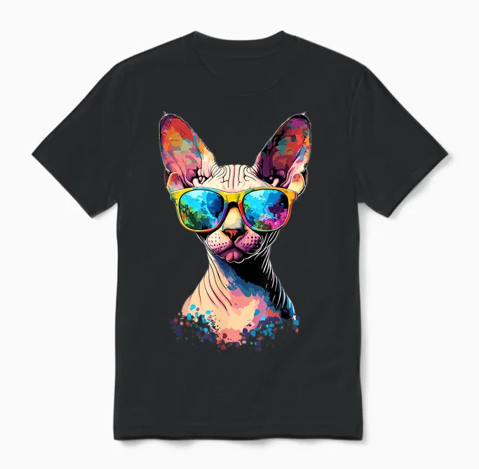 Sphynx Cat Sphynx Cat Canadian Cat Sweet Cats Sphynx T-Shirt, Black, S Unisex T-Shirt in Black
