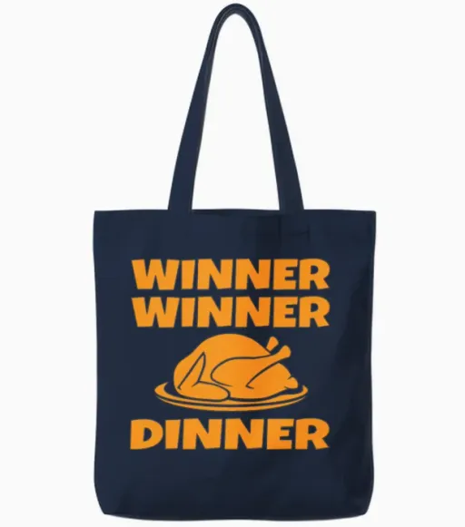 Winner Winner Chicken Dinner Tote Bags - Navy