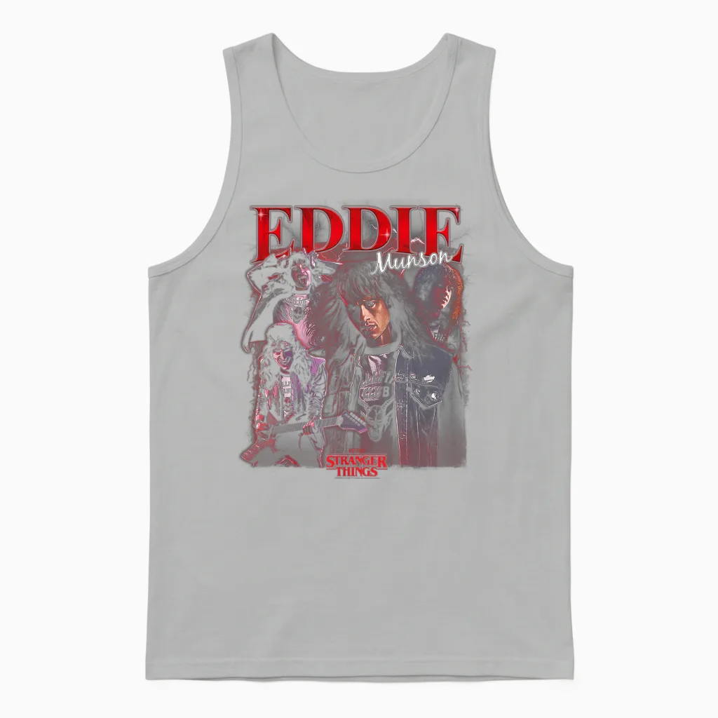 Stranger Things Eddie Boyfriend Officially Licensed Unisex Tank Top in Ash