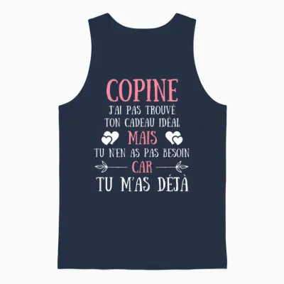 Girlfriend Funny Gift Idea Personalized Women Unisex Tank Top - Navy